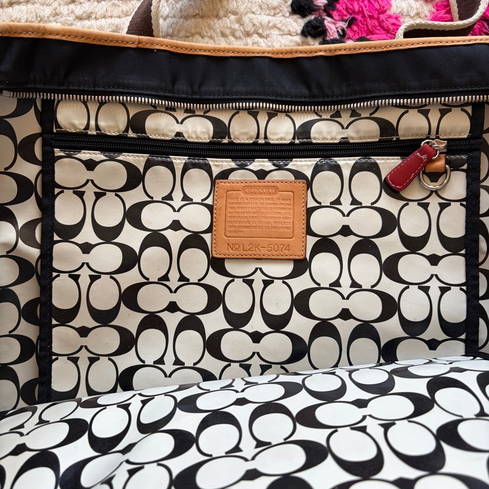 Coach black Tote Bag with Red Accents - Picture 3 of 5